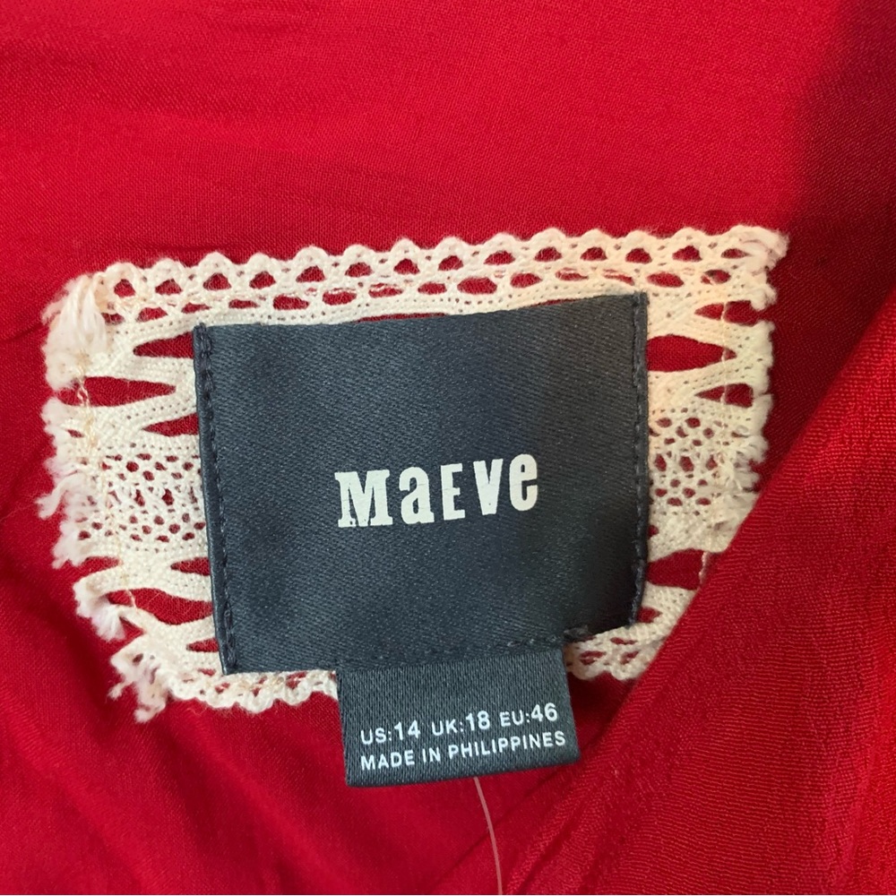 NWT Maeve Red Short-Sleeved, Cropped Jumpsuit - Picture 5 of 5